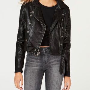 Maralyn and Me black faux leather moto jacket